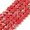 Dyed Synthetic Imperial Jasper Beads Strands, Heart, Red, 6x6x3mm, Hole: 1mm, about 69~71pcs/strand, 14.57''~14.96''(37~38cm)
