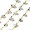 Handmade Natural Aquamarine Chip Beaded Chains, Soldered, with Rack Plating Brass Findings, Long-Lasting Plated, Lead Free & Cadmium Free, with Spool, Real 18K Gold Plated, 3~8x2~4x3~4mm