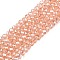 Electroplate Glass Beads Strands, Pearl Luster Plated, Faceted, Rondelle, Dark Salmon, 2.9~3.3x2mm, Hole: 0.8mm, about 135~140pcs/strand, 32~34cm