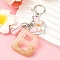 Resin & Acrylic & Faux Suede Tassel Keychain, with Alloy Clasp and Iron Rings, Letter B, 9.5cm