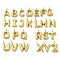304 Stainless Steel Pendants, Real 14K Gold Plated, Balloon Letter Charms, Puff Initial Charms, Ion Plating(IP), Letter A~Z, 24x11~20x5mm, Hole: 4mm, 26pcs/set