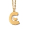 304 Stainless Steel Pendant Necklaces, Letter, Letter C, 15.75 inch(40cm), Pendant: 16.5x11x1.5mm