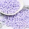 6/0 Glass Seed Beads, Opaque Colours Luster, Teardrop, Lilac, 4.5~5x4x3~3.5mm, Hole: 0.9mm, about 5625Pcs/Pound