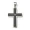 Ion Plating(IP) 304 Stainless Steel Pendants, Cross Charm, Black, 39x26.5x3mm, Hole: 8x5.5mm