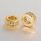 Brass Micro Pave Cubic Zirconia European Large Hole 
Ring Beads, Golden, 7.5~8x4mm, Hole: 5mm