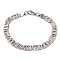Tarnish Resistant 201 Stainless Steel Mariner Link Chain Bracelets, with 304 Stainless Steel Clasps, Stainless Steel Color, 8-3/4 inch(22.3cm)