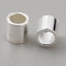 Brass Spacer Beads, Tube/Column, 925 Sterling Silver Plated, 1.5x1.5mm, Hole: 1mm