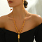 Alloy Geometric Vintage Fringe Necklace & Earrings Set for Women Banquet Engagement, Golden