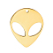 304 Stainless Steel Pendants, Alien Charm, Golden, 25x21mm