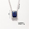 Elegant Brass Micro Pave Cubic Zirconia Pendant Necklaces, Rhinestone Cup Chains Necklaces for Women, Rectangle, 15.75 inch(400mm)