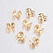 304 Stainless Steel Bead Tips, Calotte Ends, Clamshell Knot Cover, Real 18K Gold Plated, 5x3.5mm, Hole: 1mm, Inner Diameter: 2.5mm