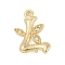 Brass Crystal Rhinestone Letter Links Connector Charms, Real 18K Gold Plated, Letter L, 15x12x4mm, Hole: 1.2mm and 1.5mm