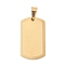 304 Stainless Steel Pendants, PVD Vacuum Plating, Rectangle Charm, Real 18K Gold Plated, 35x20x2mm, Hole: 8x5mm