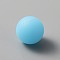 Silicone Beads, Round, Light Sky Blue, 15mm, Hole: 2mm
