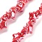 Handmade Porcelain Beads, Starfish Ceramic Beads, Red, 12x10.5x6mm, Hole: 2mm, about 40pcs/strand, 11.61''(29.5cm)