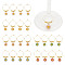 24Pcs 6 Colors Brass Wine Glass Charms, with Alloy Enamel Charms, Flower, Mixed Color, 46mm, 4pcs/color