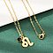 304 Stainless Steel Glass Drill Birth Stone Constellation Pendant Necklaces, Real 18K Gold Plated, Vacuum Plating, Leo, 17.72 inch(45cm), pendant: 17.5x12.5x1.5mm