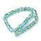 Silver Foil Glass Beads, Cube, Deep Sky Blue, 10~11.5x9.5~10.5x10~10.5mm, Hole: 1.2~1.6mm