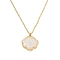 304 Stainless Steel & Resin Imitation Shell Pendant Necklaces, Long-Lasting Plated, Real 18K Gold Plated, 16.26 inch(41.3cm), Extender: 58mm, Pendant: 18x16mm