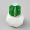Cactus Miniature Ornaments, Micro Landscape Home Dollhouse Accessories, Pretending Prop Decorations, White, 24.5x33.5mm