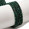 Natural Malachite Beads Strands, Round, 2~2.5mm, Hole: 0.5mm, about 170~220pcs/strand, 15.16~15.75''(38.5~40cm)
