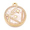Alloy Enamel Pendants, Golden, Flat Round Charm, Sagittarius, 18x15.5x2mm, Hole: 1.4mm