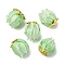 Handmade Lampwork Beads, Tulip, Light Green, 13~14.5x13~15mm, Hole: 1.4mm