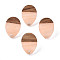 Resin & Walnut Wood Stud Earring Findings, with 304 Stainless Steel Pin, Teardrop, Light Salmon, 17x13mm, Hole: 1.8mm, Pin: 0.7mm