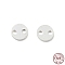 925 Sterling Silver Connector Charms, Flat Round, Silver, 3x0.5mm, Hole: 0.6mm