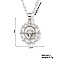 Brass Pave Clear Cubic Zirconia Star Shape Pendant Necklaces for Women, Silver, 15.75 inch(40cm)