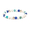 Natural & Synthetic Mixed Gemstome Round Beaded Stretch Bracelet for Women, Inner Diameter: 2-1/8 inch(5.3cm), Beads: 6.5mm