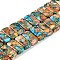 Natural Imperial Jasper Beads Strands, Dyed, Rectangle, Deep Sky Blue, 20.5x10.5x6mm, Hole: 1.1mm, about 20pcs/strand, 8.07 inch(20.5cm)