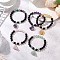 Natural Gemstone Beaded Bracelets for Women, with Brass Rhinestone, Inner Diameter: 3-1/2 inch(9cm)