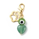 Natural Gemstone Heart Pendant Decorations HJEW-JM00809-2