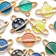 60 pièces 10 couleurs pendentifs en émail en alliage d'or clair ENAM-LS0001-60-4