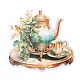 20 pz romantico fiore tazza da tè e pentola adesivi decorativi impermeabili autoadesivi in pvc STIC-P007-A01-2