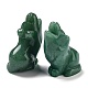 Décorations d'affichage de figurine de loup aventurine verte naturelle G-PW0007-013F-1
