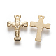 304ステンレス鋼ペンダント  イースターのために  十字架クロス  ゴールドカラー  20x14x2.5mm  穴：1.4mm STAS-L233-045G-2