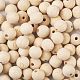 Craftdady 100pcs 10 styles perles européennes en bois naturel non fini WOOD-CD0001-08-4