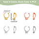 UNICRAFTALE 12 Pairs 4 Colors Brass Clip-on Earring Findings Circle Earrings Clip-on Earring Converter Metal Earrings Making Kit for Jewlery Making Hole 0.6mm KK-UN0001-55-3