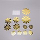 塩ビの花の壁のステッカー  接着剤ステッカー付き  家の装飾のための  ゴールド  6~12x0.2mmと101x72mm DIY-TAC0008-53A-1