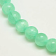 Dyed Natural Green Jade Beads Strands X-JBS053-8MM-27-1
