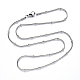304 ожерелье из круглой змеиной цепи из нержавеющей стали NJEW-S420-009A-P-3