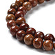 Chapelets de perles en pierre en bois naturel G-P516-A02-01-3
