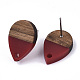 Resin & Walnut Wood Stud Earring Findings MAK-N032-002A-B04-3