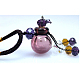 Lampwork Perfume Bottle Pendant Necklace with Polyester Chains and Plastic Dropper BOTT-PW0005-10B-1