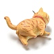 かわいいプラスチックペンダント  プラチナトーンのアイアンループ付き  猫のチャーム  オレンジ  42x46x20mm  穴：2mm KY-C015-01A-2