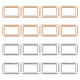 Chgcraft16pcs2色合金バッグロックキャッチクラスプ  長方形  バッグアクセサリー用  プラチナ＆ライトゴールド  3.45x2.4x0.5cm  内径：1.5x2.5のCM  8個/カラー FIND-CA0003-71-1