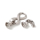 Rhodium Plated 925 Sterling Silver Fold Over Clasps STER-G038-11P-2