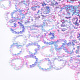 Rainbow ABS Plastic Imitation Pearl Linking Rings OACR-T015-04-2